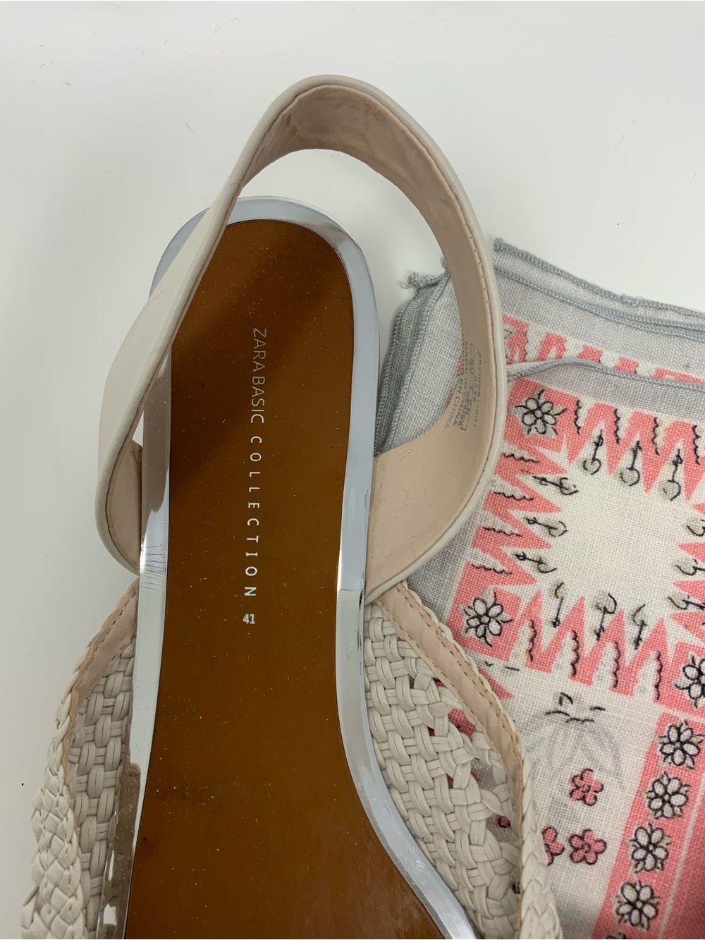 Zara Woven Pointed Toe Slingback Flats - Picture 2 of 4